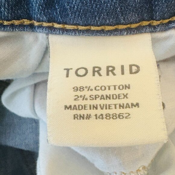 Torrid Womens Distressed Skinny Jeans Blue Stretch Denim Pants Plus Size 26 - Picture 10 of 13